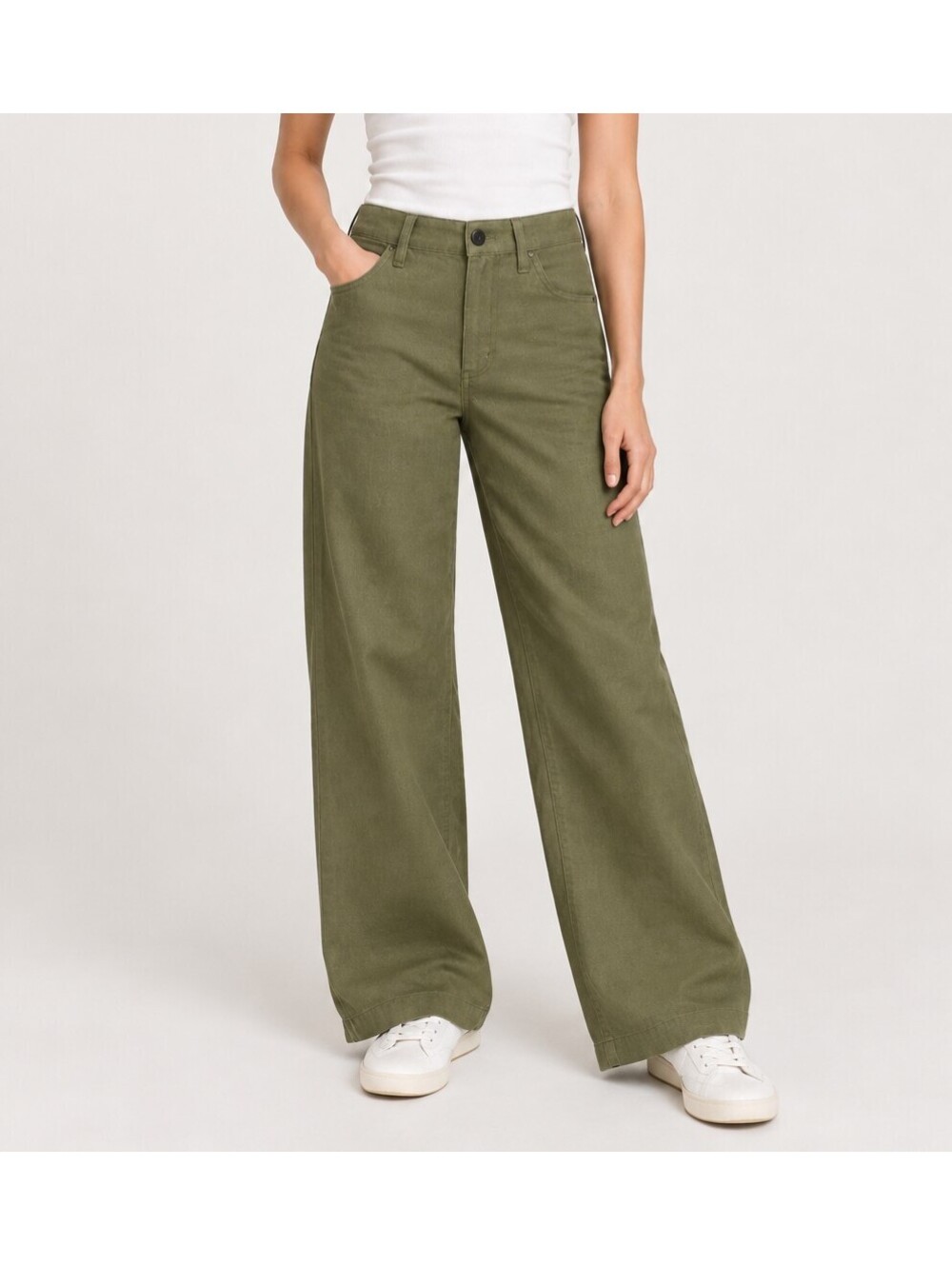 J.Crew Dani High Rise Linen Blend Wide Leg Pants 24P Green NWT